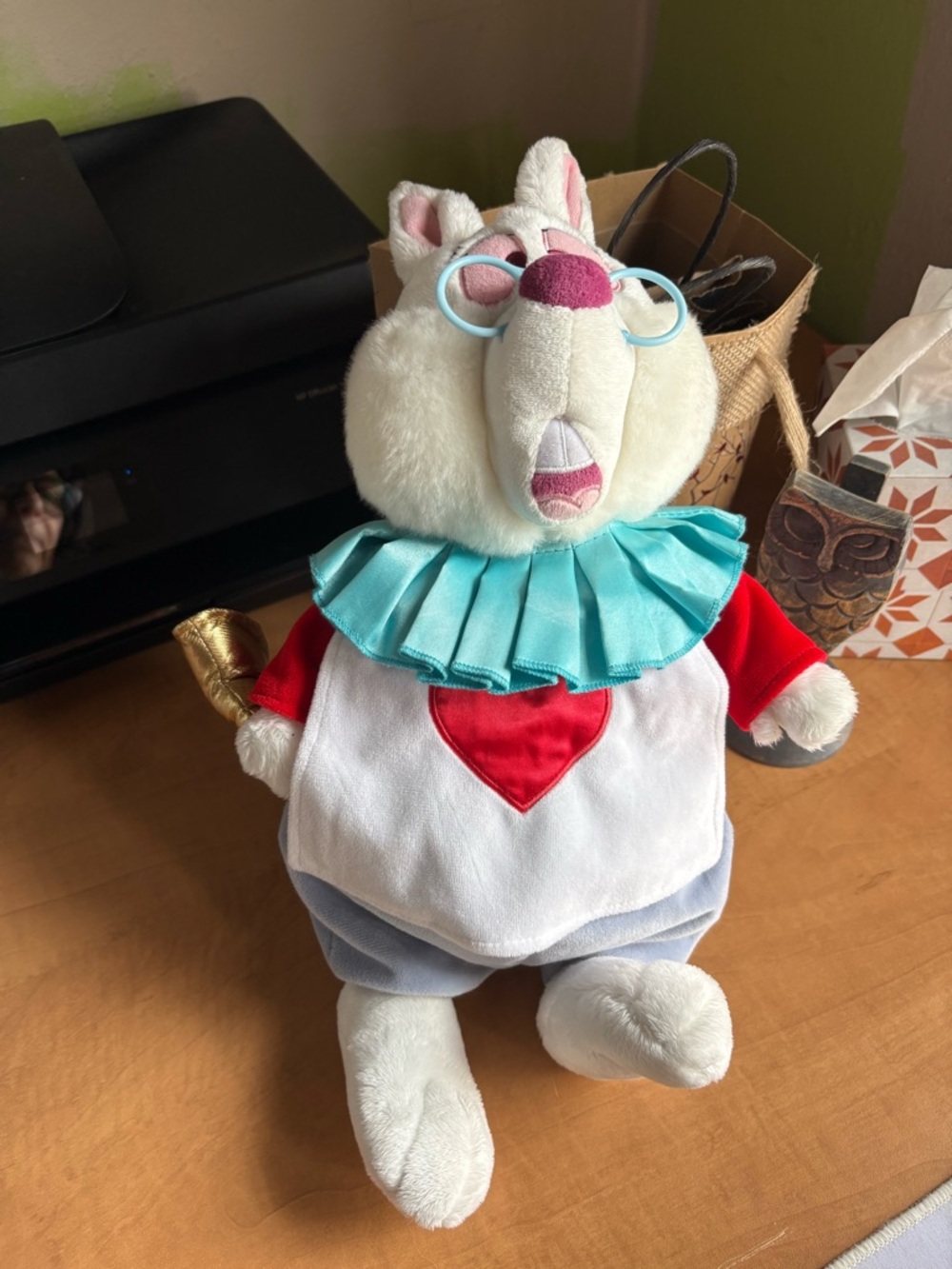 The Disney Store Alice In Wonderland Rabbit Plush White Stuffed Animal Exclusive